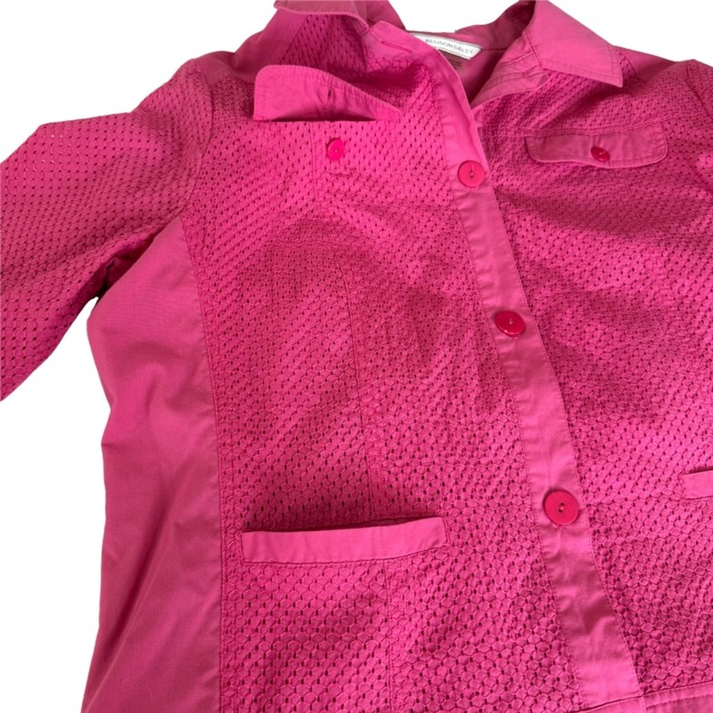 ALLISON DALEY Pink Textured Button Front Jacket Women Size‎ 16 Spring Church - Picture 15 of 15